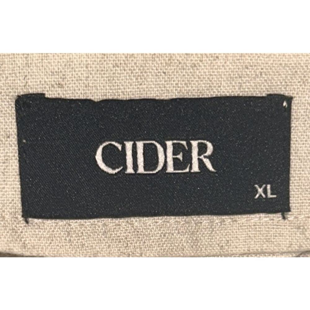 Cider Linen Blend V-Neck Solid Ruffle Ruched Midi Dress Women's 10 - Picture 8 of 10